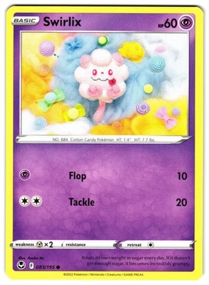 SWIRLIX 83/195 - NM - SWSH12 SILVER TEMPEST COMMON ENGLISH POKEMON CARD - Image 1 of 4