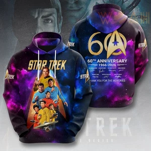 Star Treks 60Th Anniversary 3D Hoodie For Holiday Gift Size S-6XL - Picture 1 of 4