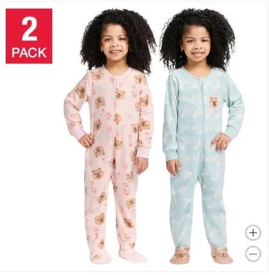 Kids Headquarters Blanket Sleepers Light Blue Multicolor Bears 2-Pack One-Piece - Image 1 of 4