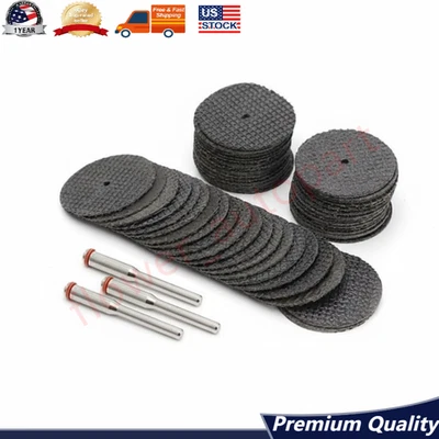50X Fiberglass Reinforced Dremel Cut Off 1/8" Wheel Rotary Discs +3PC Mandrel US - Image 1 of 4