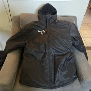PUMA SZ XL TEAMFINAL Parka JACKET BLACK 656496 $120A - Picture 1 of 5