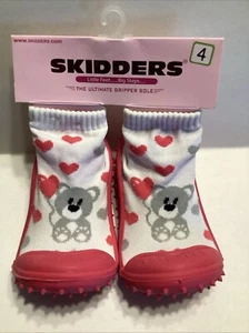SKIDDERS Baby Girl Slipper  “Bear & Hearts ”- Size 4 (24 months) - Picture 1 of 6