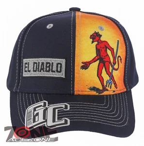 NEU! EL DIABLO MEXIKANISCHE LOTTERIE BINGO DRUCKKNOPFLASCHE BASEBALLKAPPE MÜTZE MARINEBLAU - Bild 1 von 4