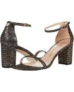 NWB Women's Stuart Weitzman Amelina Block Sandal Gold 6M - Picture 1 of 6