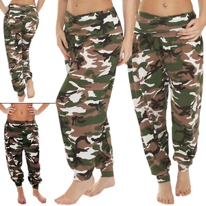 Womens Camo Print Joggers Trousers Ladies Tracksuit Bottoms Jogging Gym Pants UK - Picture 1 of 8