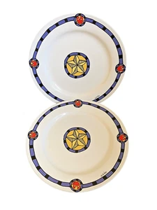 Seattle Fish & Crab by Ursula Dodge 2 Dinner Plates 11 inches Discontinued - Picture 1 of 9