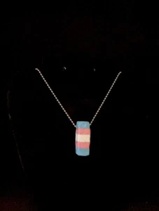 Trans Pride Brick Necklace, LGBTQIA+, MiaChavi Geekery - Picture 1 of 4