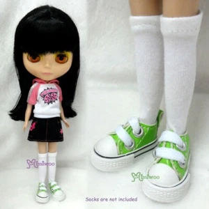 SHP125GRN Mimiwoo 1/6 Bjd Doll Blythe PU Leather MICRO Shoes Sneaker Green =^.^= - Picture 1 of 3