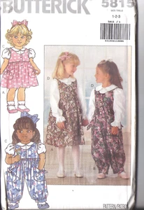 UNCUT Vintage Butterick Sewing Pattern Girls Jumper Jumpsuit 5815 OOP SEW FF VTG - Picture 1 of 1