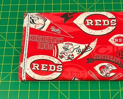 Cincinnati Reds Mr Red Fabric, HALF YARD, Baseball Team 100% Cotton Fabric - Image 1 of 4