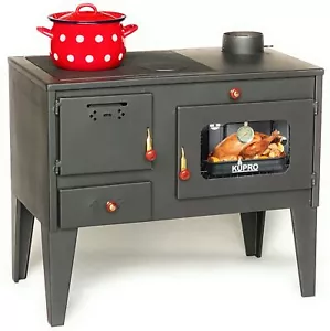 EEK A Kaminofen mit Backfach und Herdplatte 93894 Kamin Gartenofen Küche Outdoor - Bild 1 von 12