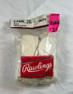 Calcetines Rawlings 6 Pares DE COLECCIÓN HECHOS EN EE. UU. Mezcla de Algodón 6 Pares Niños Calcetines Crew 6-8.5 - Imagen 1 de 17