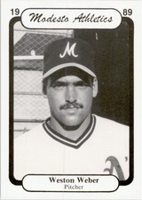 1989 Modesto A's Chong #18 Weston Weber