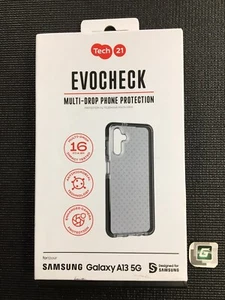 NEW Tech21 EvoCheck Phone Case Samsung Galaxy A13 5G Smoky Black - Picture 1 of 6