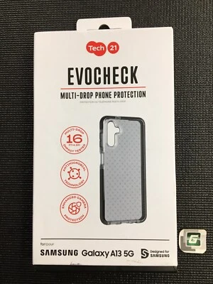 NUEVA Funda Teléfono Tech21 EvoCheck Samsung Galaxy A13 5G Negra Ahumada Foto 1 de 4