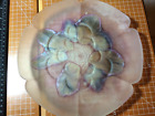 BEAUTIFUL Vintage Antique Pink Frosted Glass 9.5" Plate with Petals