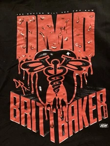 Britt Baker DMD Black Size XL AEW Crate Exclusive Soft Style Wrestling Shirt - Picture 1 of 2