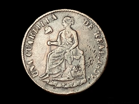 1859Hermosillo  Sonora Federal Coinage 1/4 Real quartilla Great Condition Cover