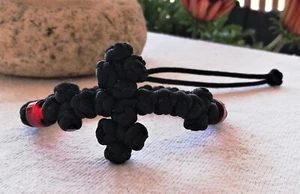 Prayer rope bracelet, Black wrist rosary with Jerusalem cross Mother's gift - Picture 1 of 3