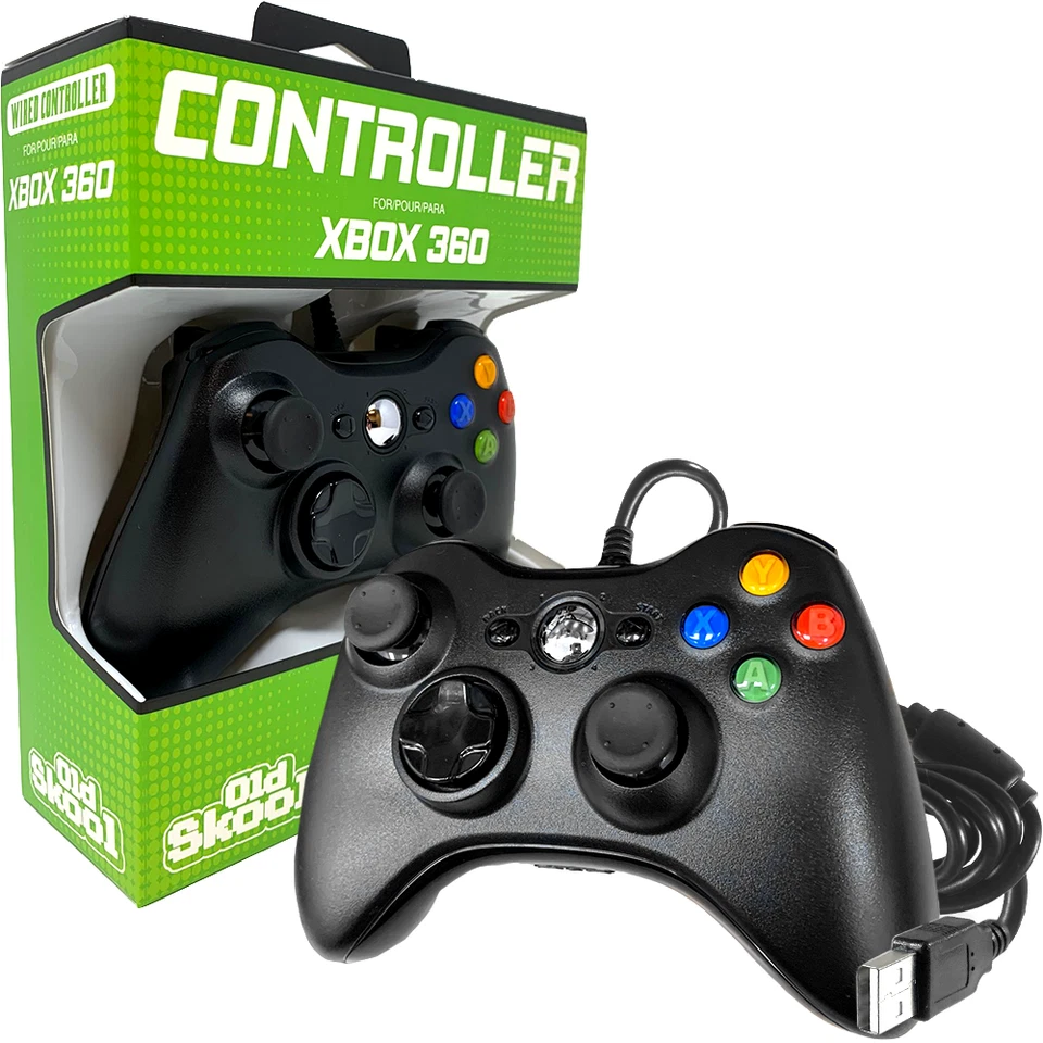 Old Skool Wired XBOX 360 & PC Dual Analog Rumble Controller - Black  - Image 1 of 2