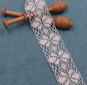 Antique French Bobbin Lace Trim Ribbon Cotton Dentelle du Puy en Velay Vintage - Picture 1 of 9