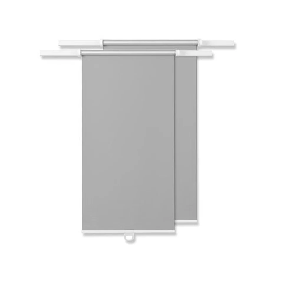 Set Di 2 Tende Oscuranti Senza Forare Argento Rullo Finestra Rullo A Molla Tenda - Immagine 1 di 1