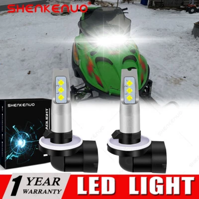 2 881 Bright LED Headlight for Cat ZR 440 500 600 700 800 900 Snowmobile Bulbs - Image 1 of 4