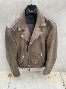 AllSaints Milo Light Brown Leather Biker Jacket Sz M Retail $ $649 - Picture 1 of 16