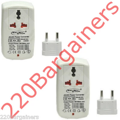 2-Pc 100W Watt 110 to 220 Volt Voltage Converter 110V 220V Transformer SS630 2pk - Image 1 of 4