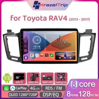 8 Core QLED Car Radio with Canbus for Toyota RAV4 2013-2017 Carplay Android Auto - Image 1 of 4