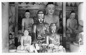 Real Photo Burma Rangoon Shwe Dagon Pagoda Buddha Statue C. 1951 - Picture 1 of 1