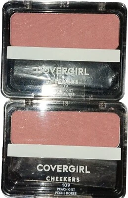 2 Pack CoverGirl Cheekers Face Blush Peach Gilt 109, 0.12 oz Made in USA - Image 1 of 3