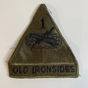 Esercito americano 1a divisione corazzata ""Old Ironsides"" patch verde esercito - Foto 1 di 2