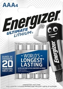 4 AAA LITIO ENERGIZER ULTIMATE Lithium Pile Batterie MINISTILO 1.5V LR03 L92 - Foto 1 di 3