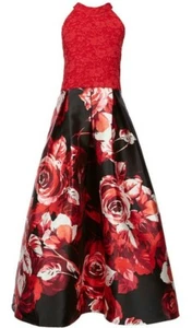 Speechless Big Girl's Glamorous Lace Mikado Floral Fanciful Gown-Size-14 or 16  - Picture 1 of 4