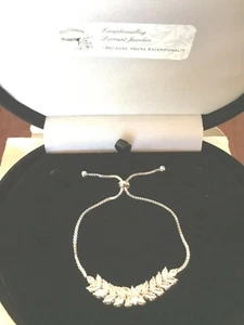MARQUISE LCS DIAMOND ANKLET OR TENNIS BRACELET ADJ 5 - 10 INCH CAN BE EITHER! - Picture 1 of 12
