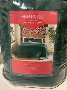 🦚 Opalhose Designed Full/Queen Comforter and Sham Set Dark Teal/Aqua Fringe 🆕 - Picture 1 of 10