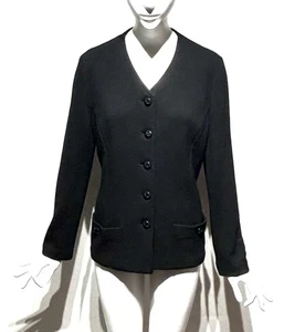 St. John Classic black Wool knit Jacket Black Buttons Size: 8 - Bild 1 von 5