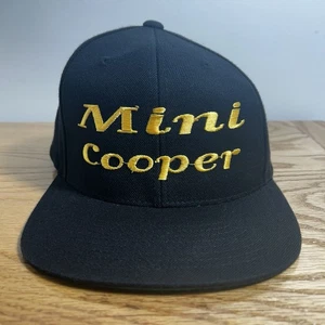 Mini Cooper Logo Cap SnapBack Hat Black Yupoong Lids Vintage Embroidered - Picture 1 of 15