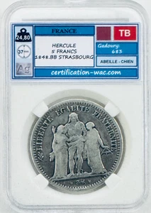 HERCULE 5 FRANCS 1848.BB STRASBOURG - Picture 1 of 2