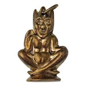 Vintage Lucky PIXIE Charm BRASS Cornish Pisky Piskie Pixy Pendant Tamper ref.179 - Picture 1 of 5