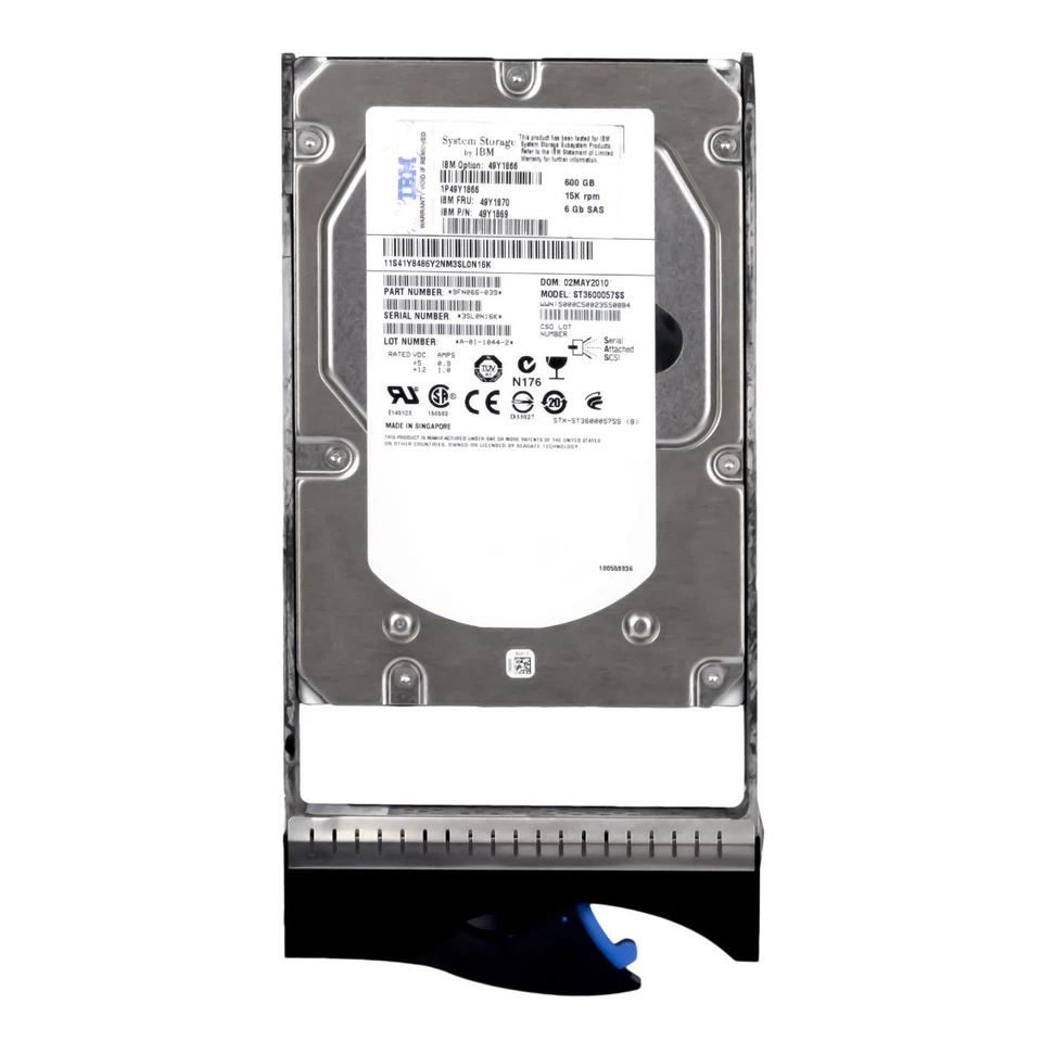 IBM 49Y1869 49Y1870 600GB 15K 16MB SAS-2 3.5'' ST3600057SS - Immagine 1 di 3