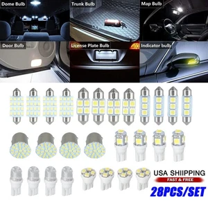 28Pcs LED Car Interior Inside Light Kit For Dome Trunk License Plate Lamp Tbavkn - Picture 1 of 10