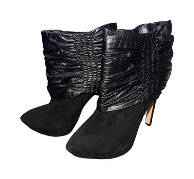 L.A.M.B. Ботинки на каблуках Joelle черная резинка кожа замша размер 9,5 M - Изображение 1 из 4