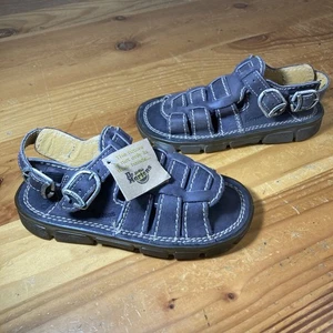 Doc Martens Kids Sandals DEADSTOCK #6447 Brown Leather Weave Size 11 (M) - Picture 1 of 7