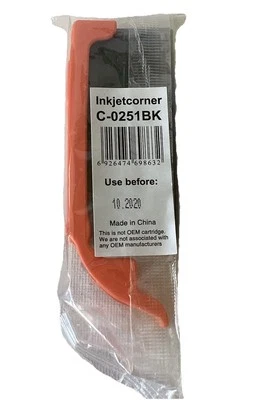 Inkjetcorner C251XL BK EXPIRED 10/2020 Black; Use With Canon Pixma Ink Cartridge - Image 1 of 4