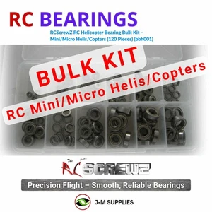 RCScrewZ RC Helicopter Bearing Bulk Kit – Mini/Micro Helis/Copters 120pcs bbh001 - Picture 1 of 7