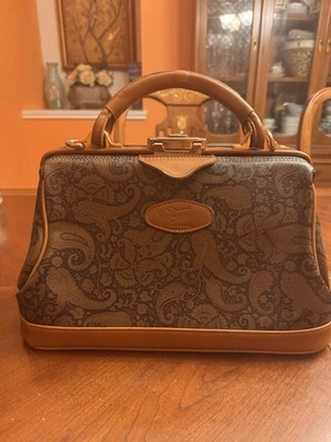 Texier Satchel Doctor's Bag Purse Shoulder Bag Brown. Made In France. No Key - Photo 1/4