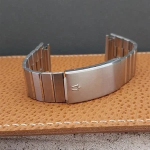Cinturino orologio Bulova Accutron acciaio inox speciale piatto mai usato nos vintage - Foto 1 di 10