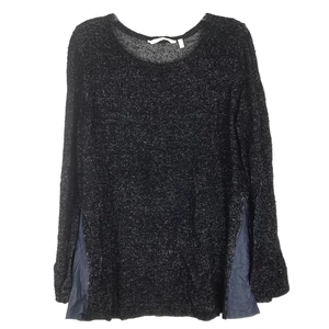 Weiche Umrandung Bexley Tunika Pullover schwarz meliert Strick Chambray Petite Large - Bild 1 von 6